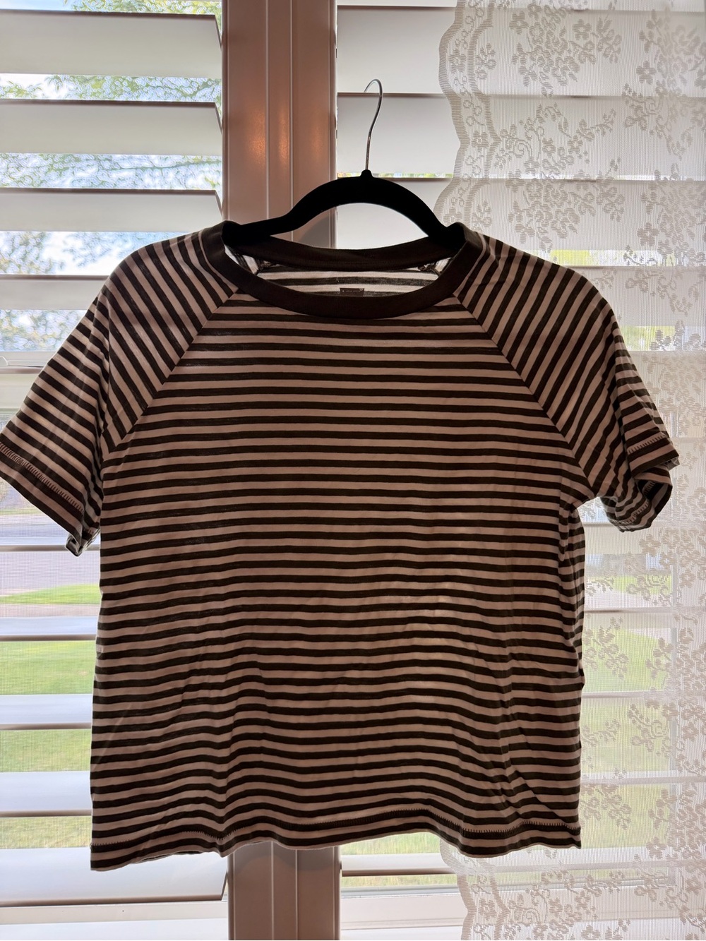 Levi's Green and White Striped Short-Sleeve Tee
